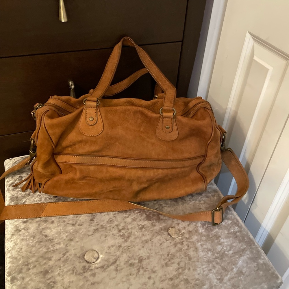Comptoir Des Cotonniers Tan Leather Tassel Shoulder Bag - Picture 2 of 6